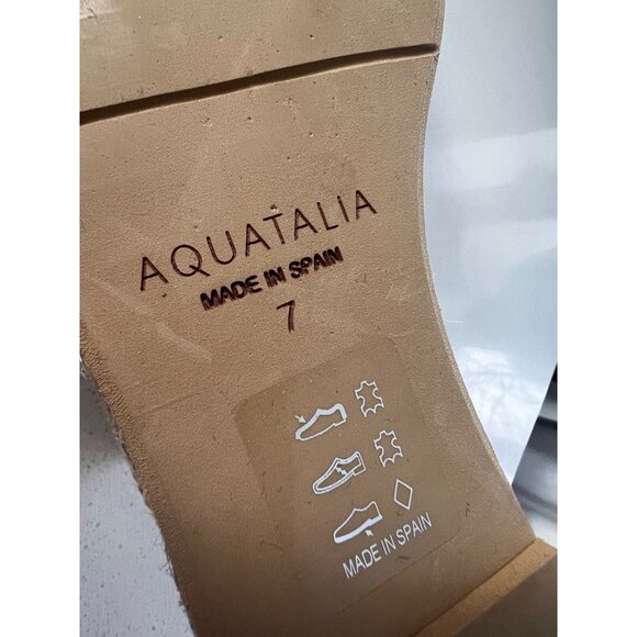 AQUATALIA MARINA beige leather wedge slide sandals size 7 NEW - Picture 7 of 9